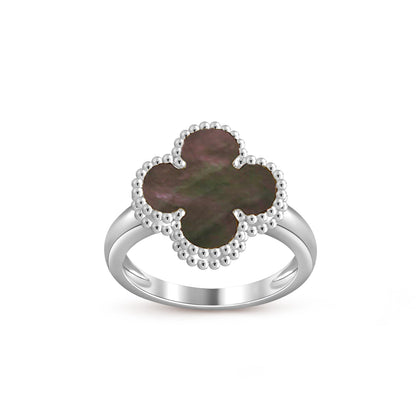 [Leaves]LUCKY CLOVER VINTAGE WHITE GOLD RING COLLECTION