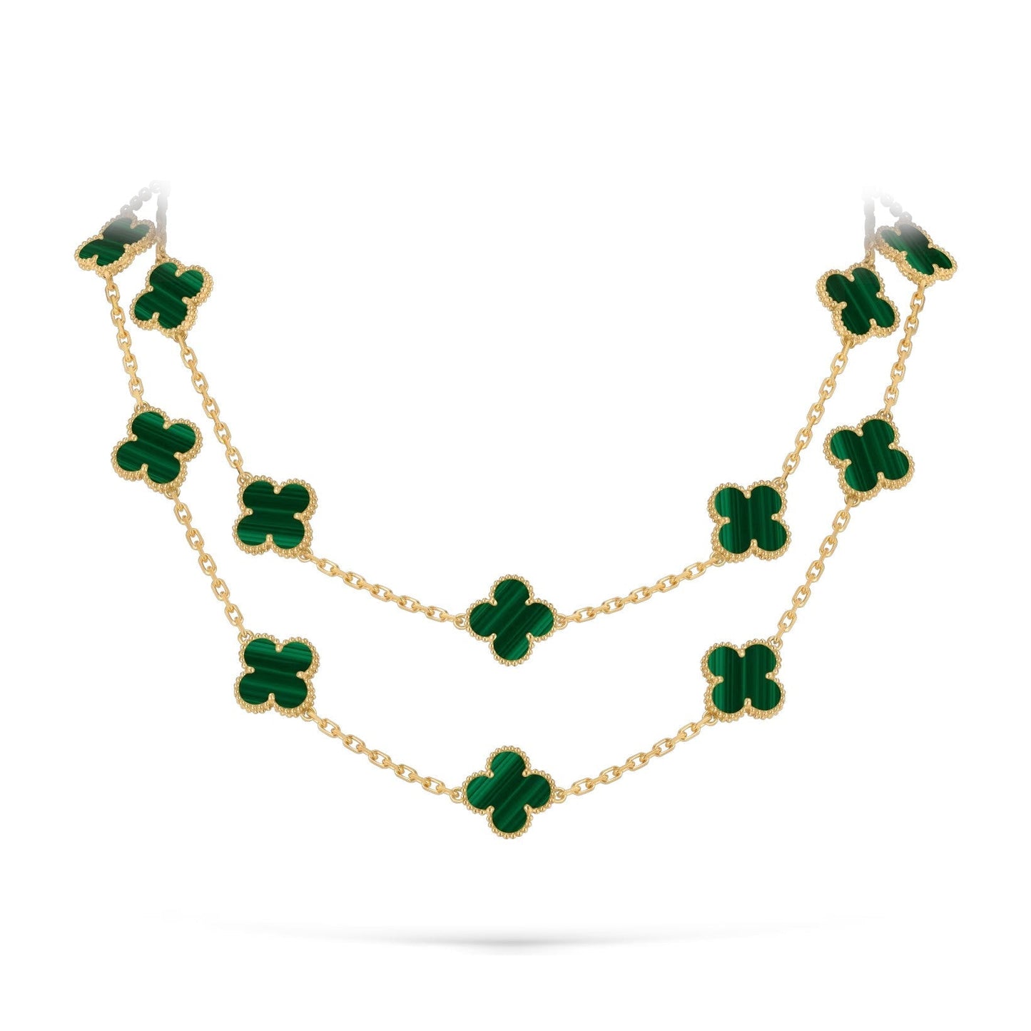 [Leaves]CLASSIC 20-MOTIF LUCKY CLOVER LONG NECKLACE GOLD COLLECTION