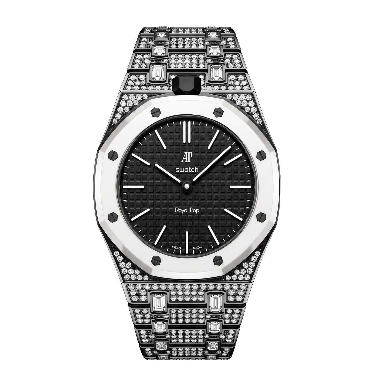 [Leaves]Royal Oak Pop Exclusive Bioceramic Case & Bioceramic Strap Full Diamond