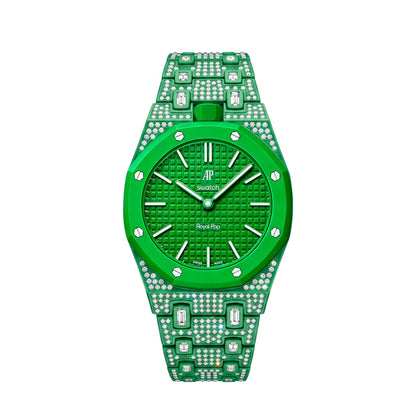 [Leaves]Royal Oak Pop Exclusive Bioceramic Case & Bioceramic Strap Full Diamond