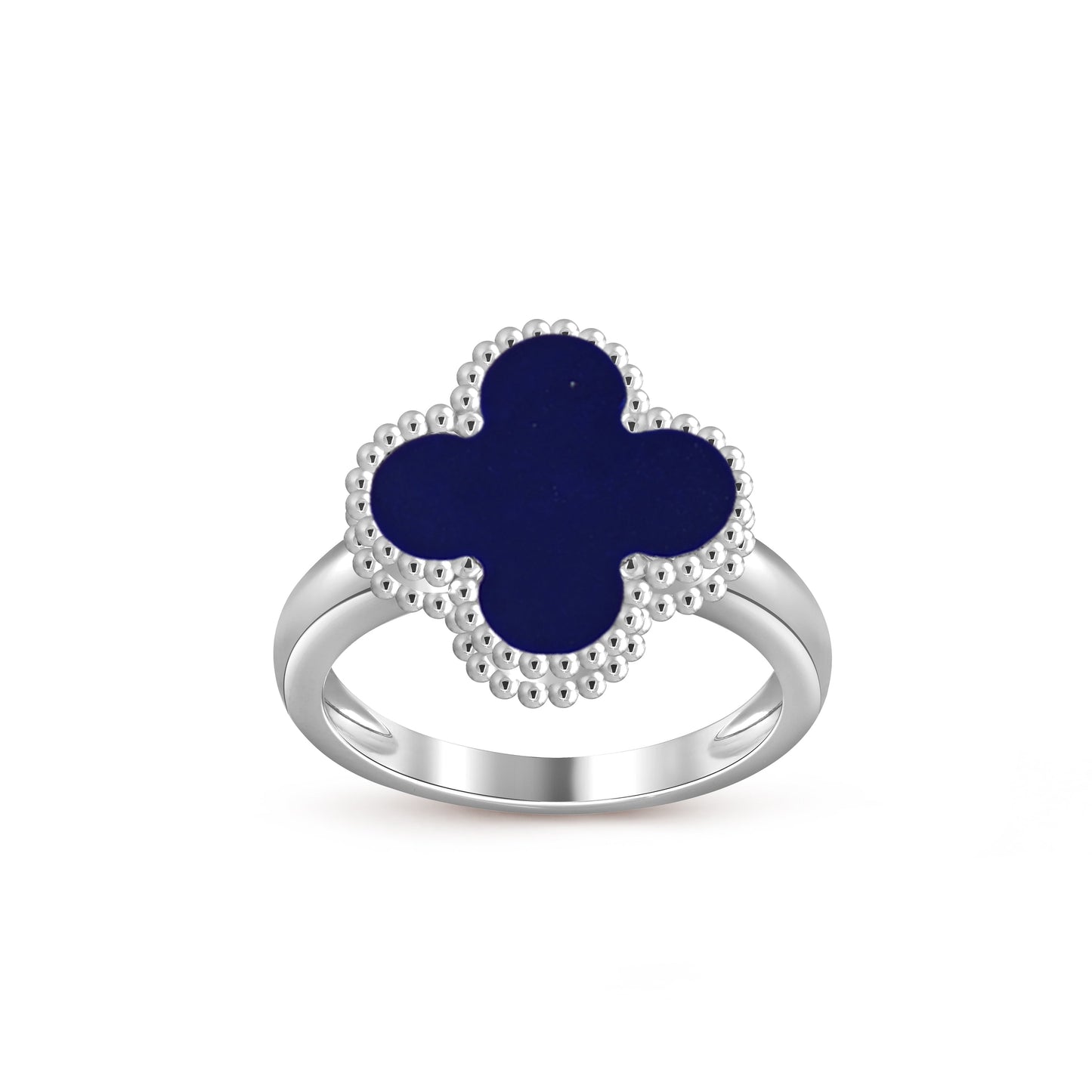 [Leaves]LUCKY CLOVER VINTAGE WHITE GOLD RING COLLECTION