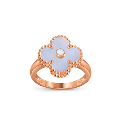 [Leaves]LUCKY CLOVER DIAMOND-ACCENT ROSE GOLD RING COLLECTION