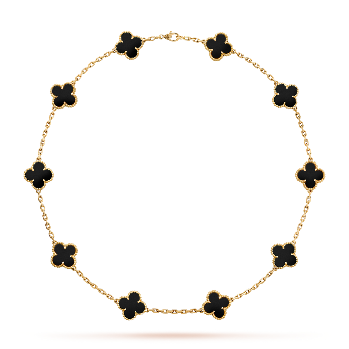 [Leaves]CLOVER 10 MOTIFS ONYX NECKLACE