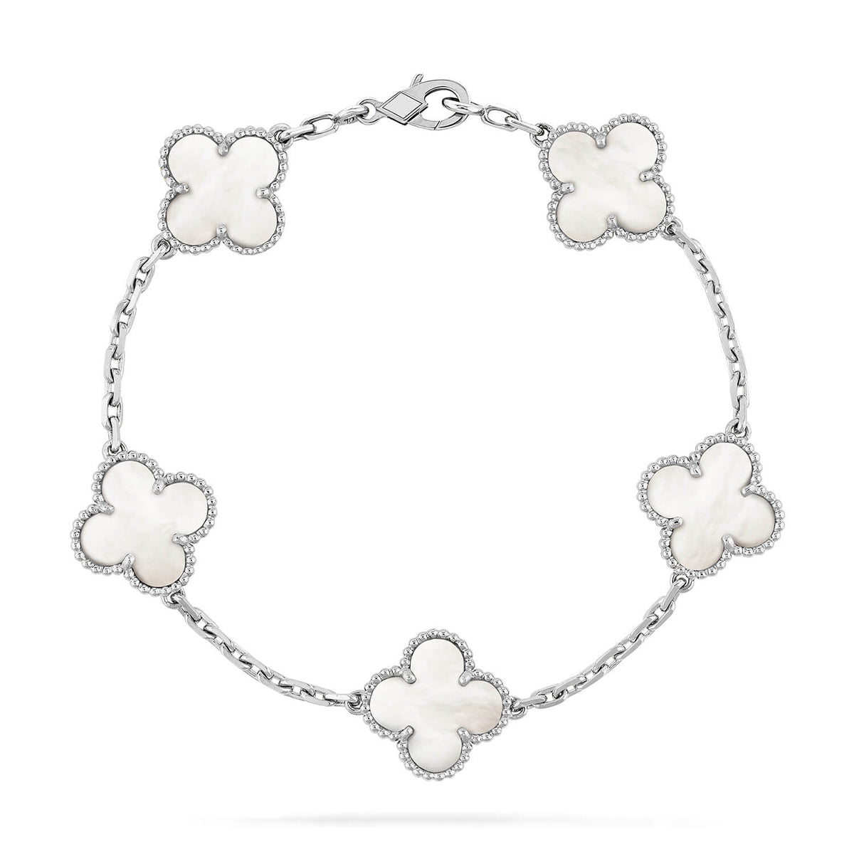 [Leaves]LUCKY CLOVER 5-MOTIF BRACELET - WHITE MOTHER-OF-PEARL COLLECTION