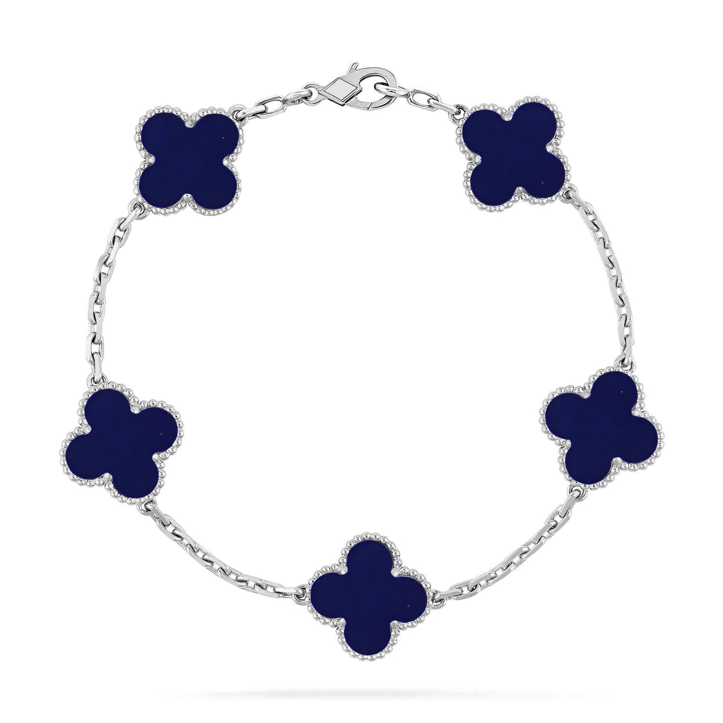 [Leaves]LUCKY CLOVER 5-MOTIF BRACELET - LAPIS LAZULI COLLECTION