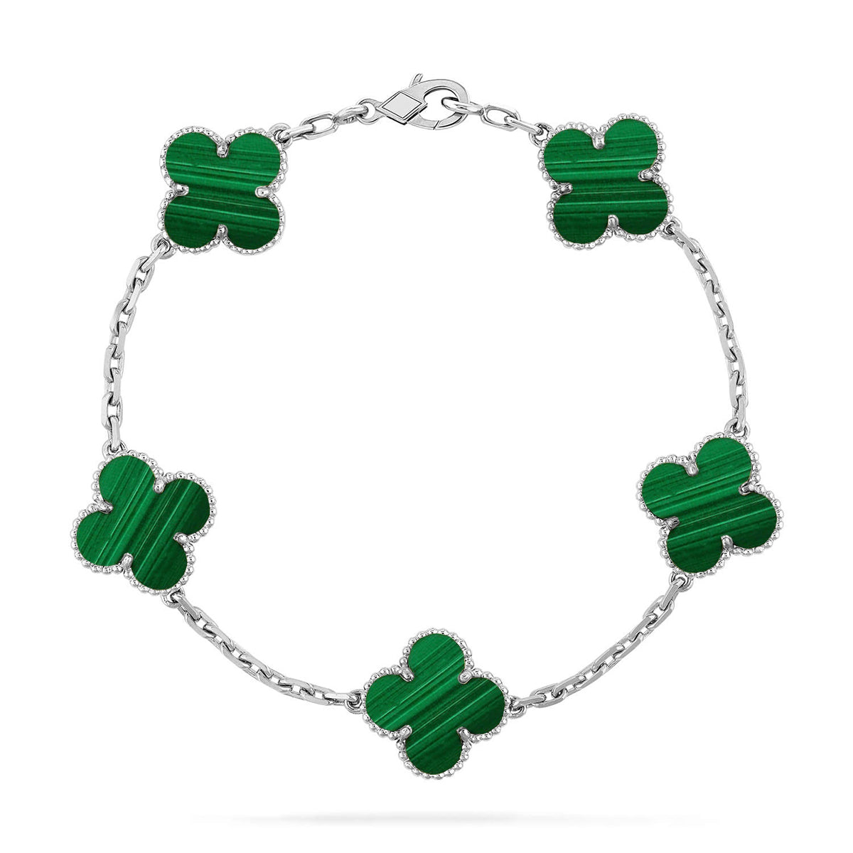 [Leaves]LUCKY CLOVER 5-MOTIF BRACELET - MALACHITE COLLECTION