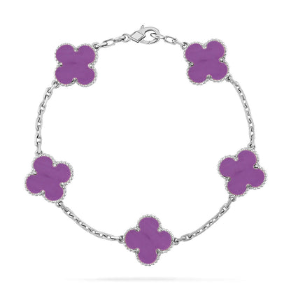 [Leaves]LUCKY CLOVER 5-MOTIF BRACELET - VIOLET COLLECTION