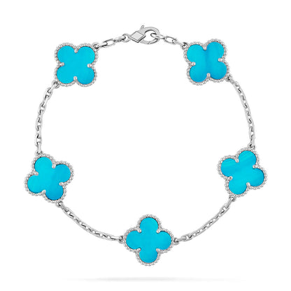 [Leaves]LUCKY CLOVER 5-MOTIF BRACELET - TURQUOISE COLLECTION