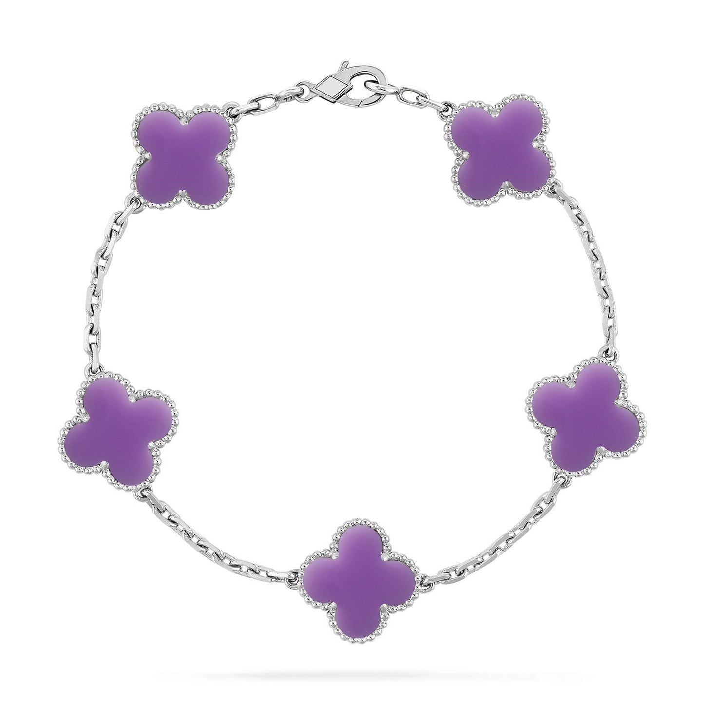 [Leaves]LUCKY CLOVER 5-MOTIF BRACELET - LAVENDER COLLECTION
