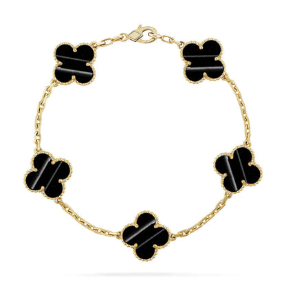 [Leaves]LUCKY CLOVER 5-MOTIF BRACELET - PULSE STONE COLLECTION