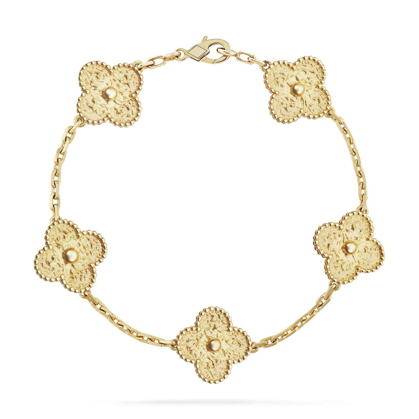[Leaves]LUCKY CLOVER 5-MOTIF BRACELET - BRONZING