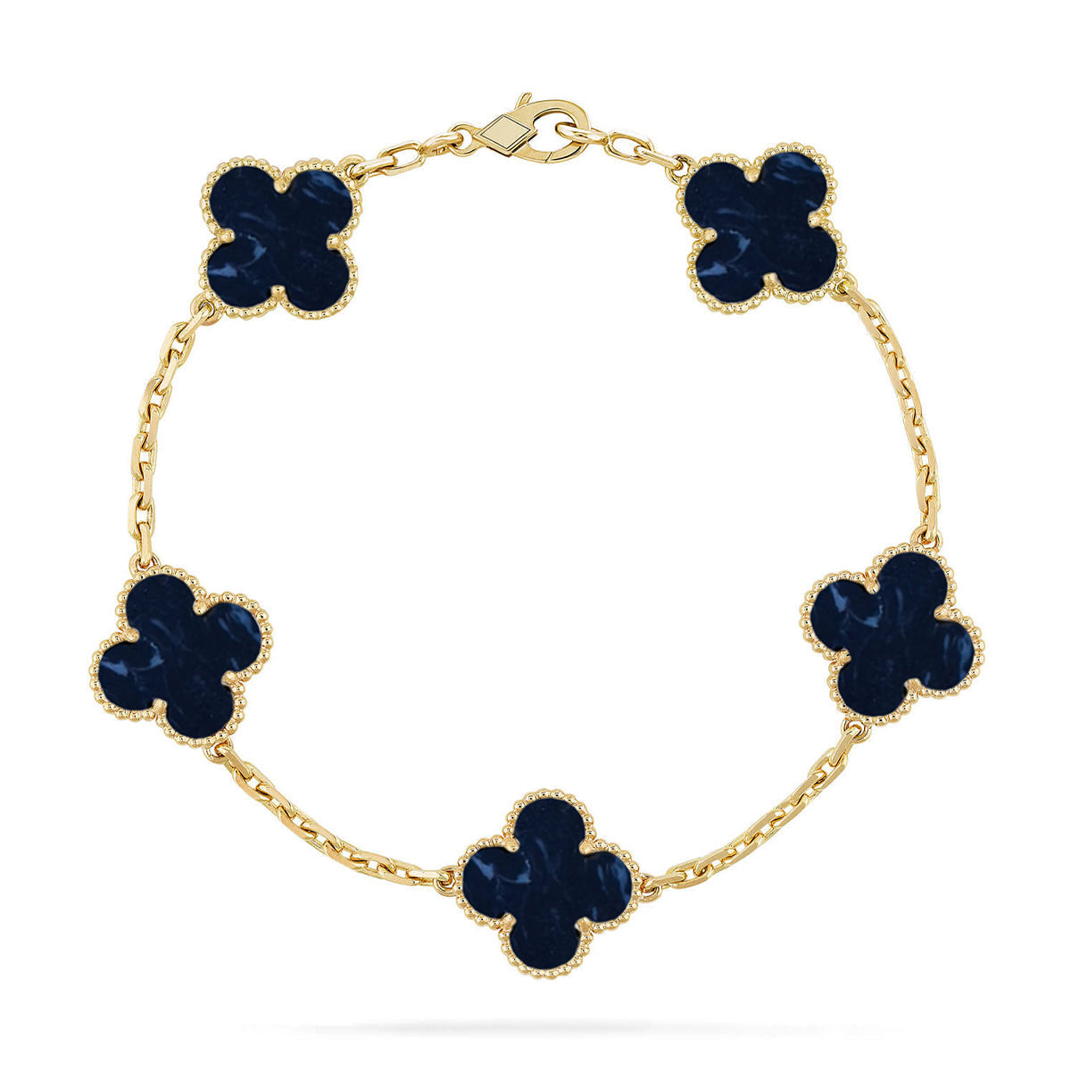 [Leaves]LUCKY CLOVER 5-MOTIF BRACELET - PIETERSITE COLLECTION