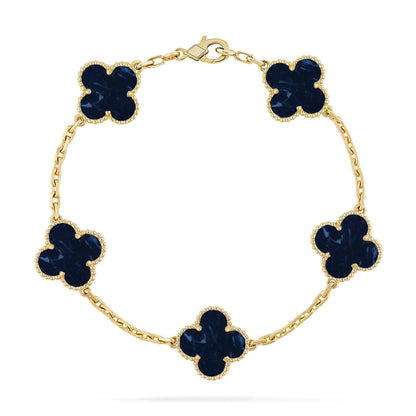 [Leaves]LUCKY CLOVER 5-MOTIF BRACELET - PIETERSITE COLLECTION
