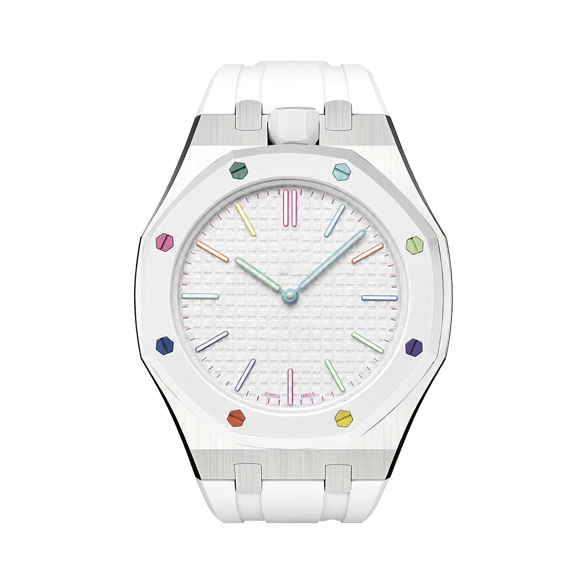[Leaves]OAK POP WHITE STEEL SILICONE STRAP