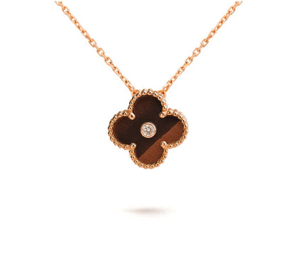 [Leaves]15MM CLOVER FLOWER DIAMOND PENDANT NECKLACE COLLECTION