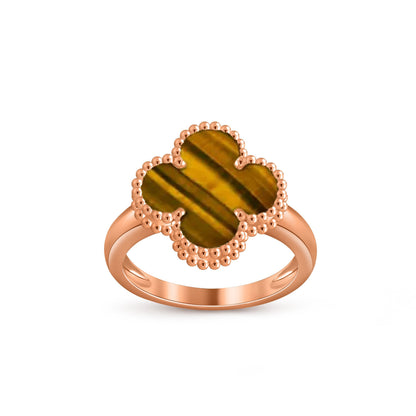 [Leaves]LUCKY CLOVER VINTAGE ROSE GOLD RING COLLECTION
