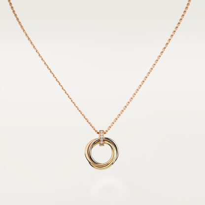 [Leaves]TRINITY NECKLACE GOLD  DIAMONDS