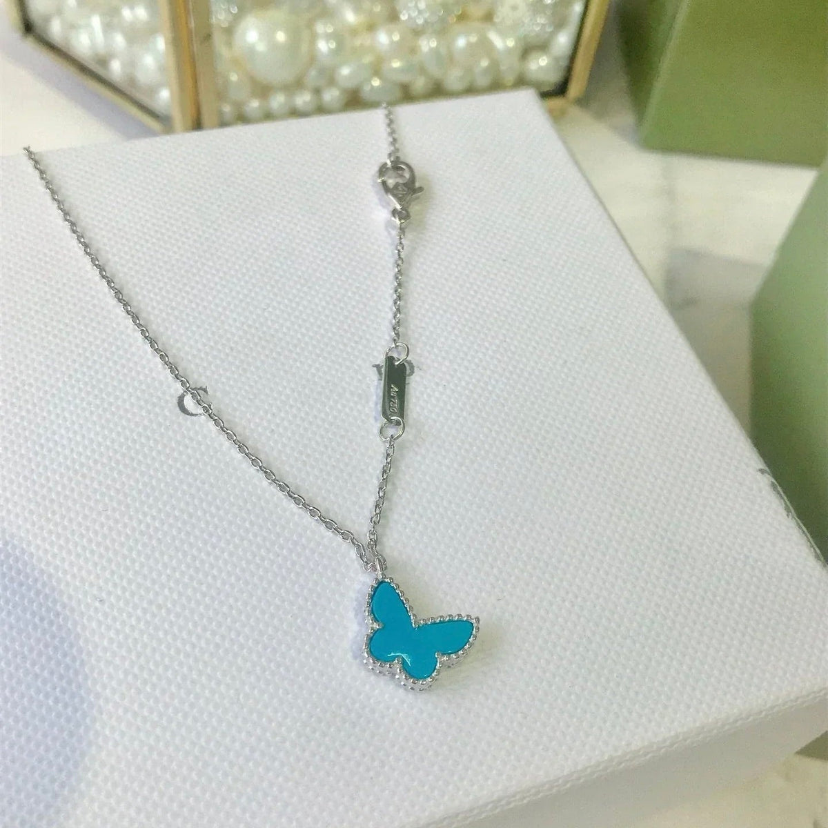 [Leaves]BUTTERFLY TURQUOISE BUTTERFLY BRACELET SILVER