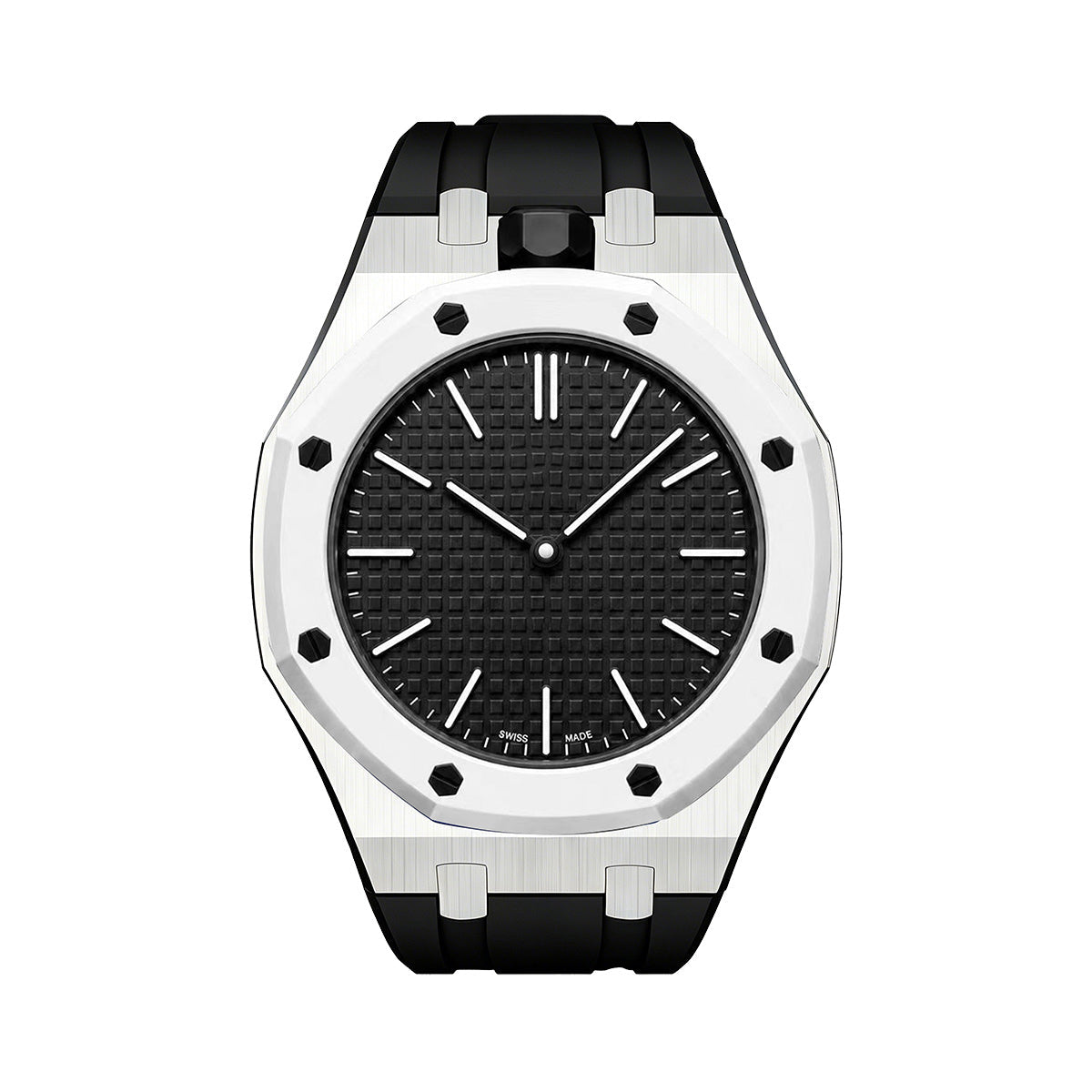 [Leaves]OAK POP BLACK STEEL SILICONE STRAP