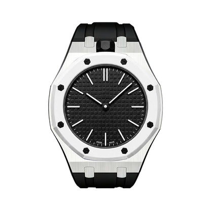 [Leaves]OAK POP BLACK STEEL SILICONE STRAP