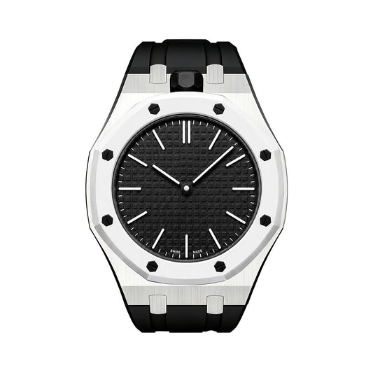 [Leaves]OAK POP BLACK STEEL SILICONE STRAP