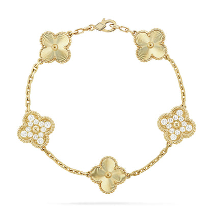 [Leaves]LUCKY CLOVER 5-MOTIF BRACELET - LASER COLLECTION