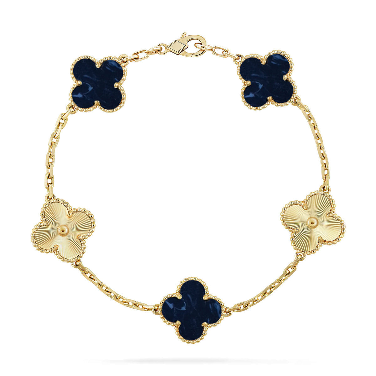 [Leaves]LUCKY CLOVER 5-MOTIF BRACELET - PIETERSITE COLLECTION