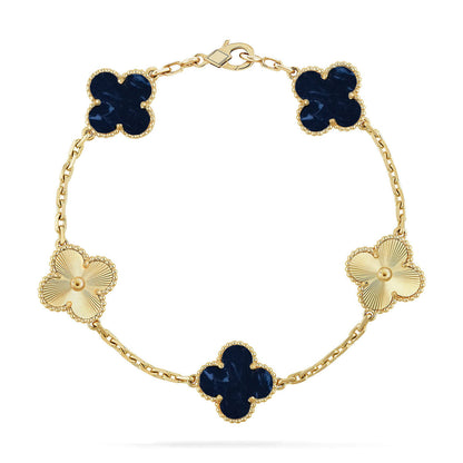 [Leaves]LUCKY CLOVER 5-MOTIF BRACELET - PIETERSITE COLLECTION