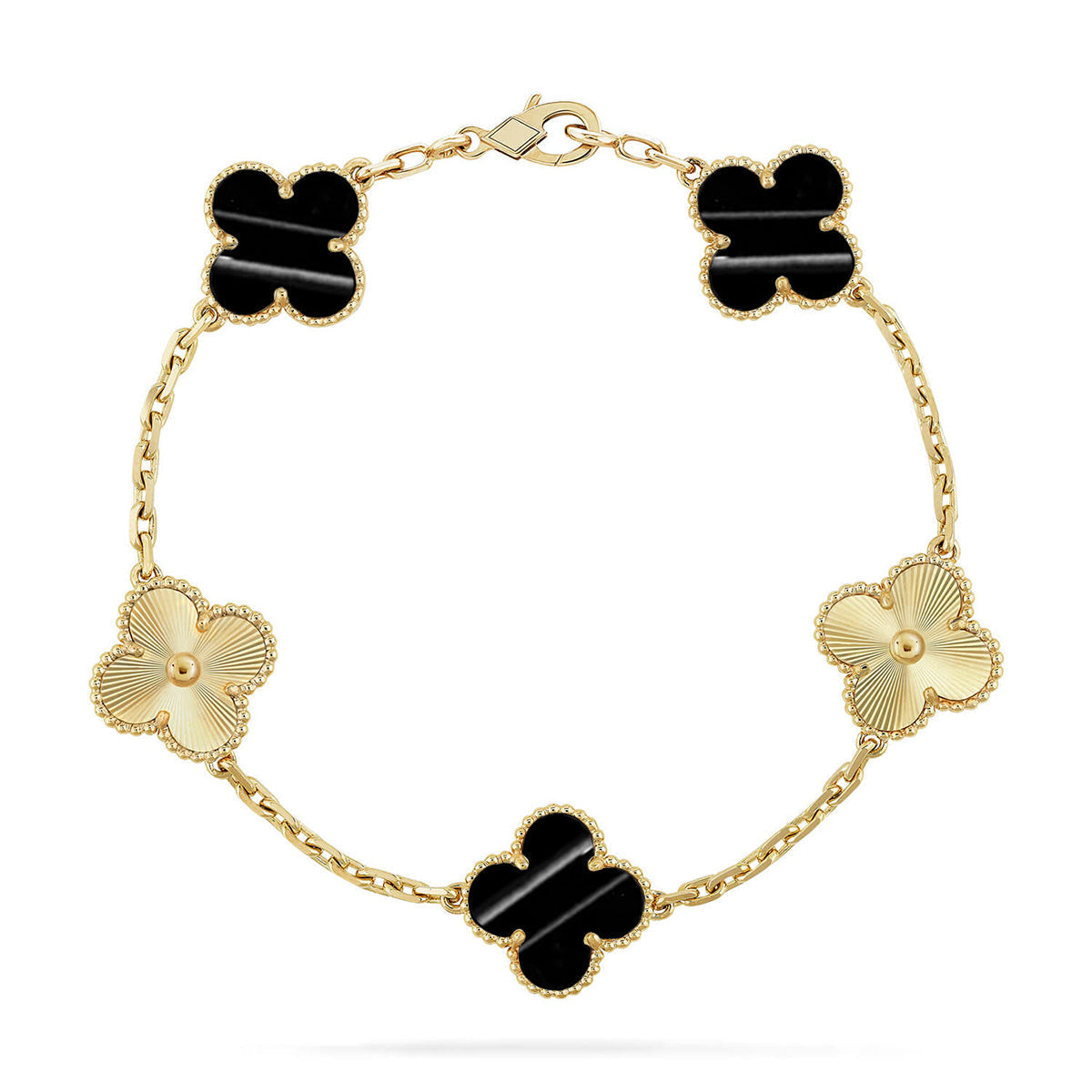 [Leaves]LUCKY CLOVER 5-MOTIF BRACELET - PULSE STONE COLLECTION
