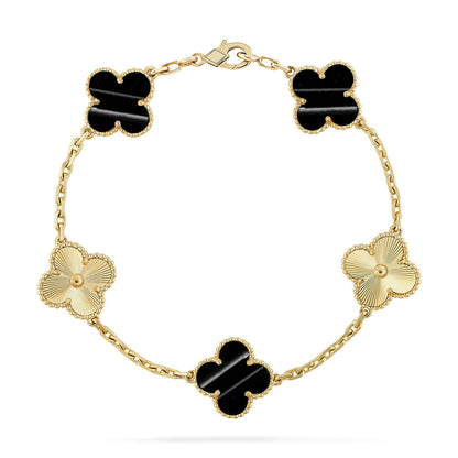 [Leaves]LUCKY CLOVER 5-MOTIF BRACELET - PULSE STONE COLLECTION