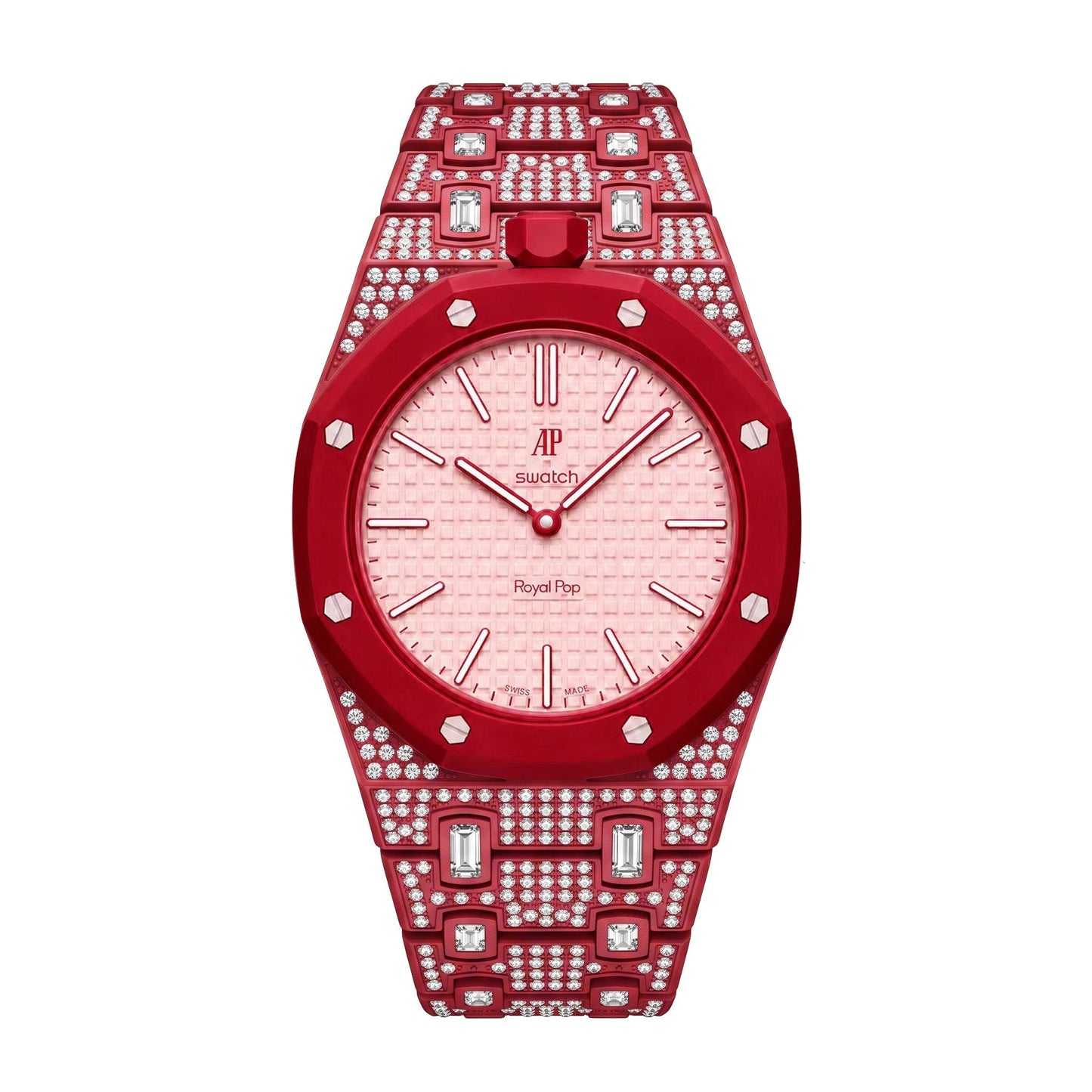 [Leaves]Royal Oak Pop Exclusive Bioceramic Case & Bioceramic Strap Full Diamond