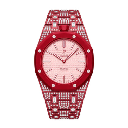 [Leaves]Royal Oak Pop Exclusive Bioceramic Case & Bioceramic Strap Full Diamond
