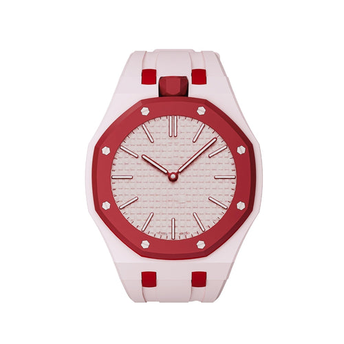 [Leaves]OAK POP EXCLUSIVE PINK AND RED SILICONE STRAP