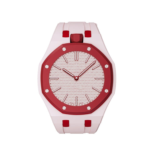 [Leaves]OAK POP EXCLUSIVE PINK AND RED SILICONE STRAP