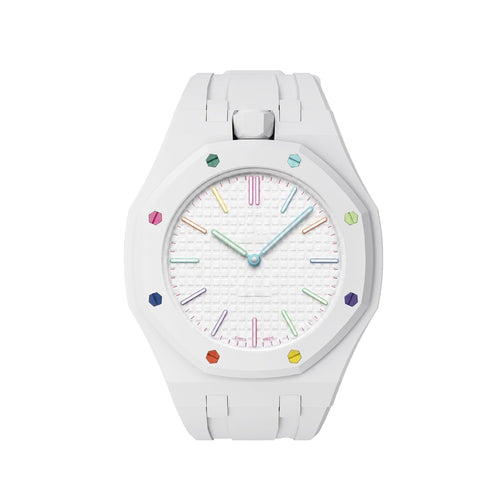 [Leaves]OAK POP EXCLUSIVE  WHITE SILICONE STRAP
