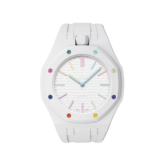 [Leaves]OAK POP EXCLUSIVE  WHITE SILICONE STRAP