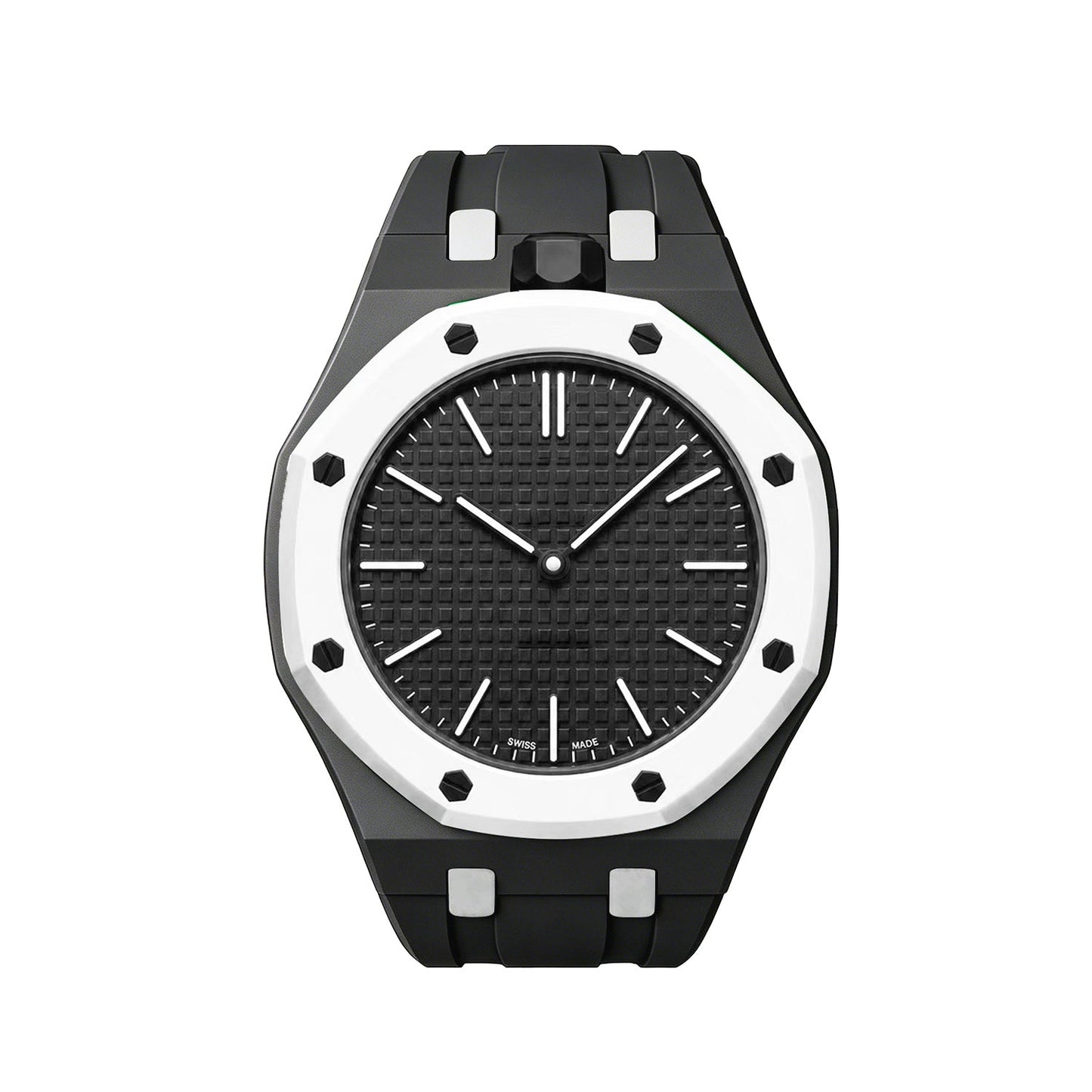 [Leaves]OAK POP EXCLUSIVE BLACK AND WHITE SILICONE STRAP