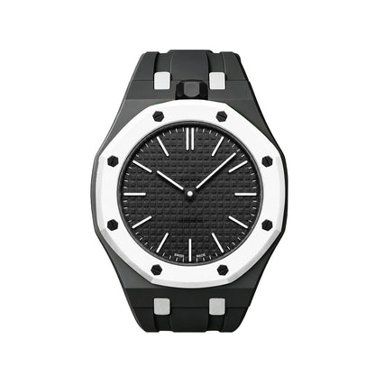 [Leaves]OAK POP EXCLUSIVE BLACK AND WHITE SILICONE STRAP