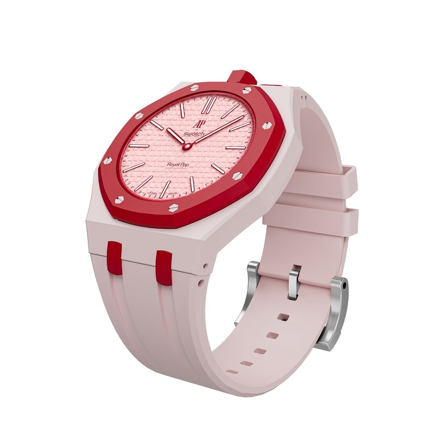 [Leaves]OAK POP EXCLUSIVE PINK AND RED SILICONE STRAP