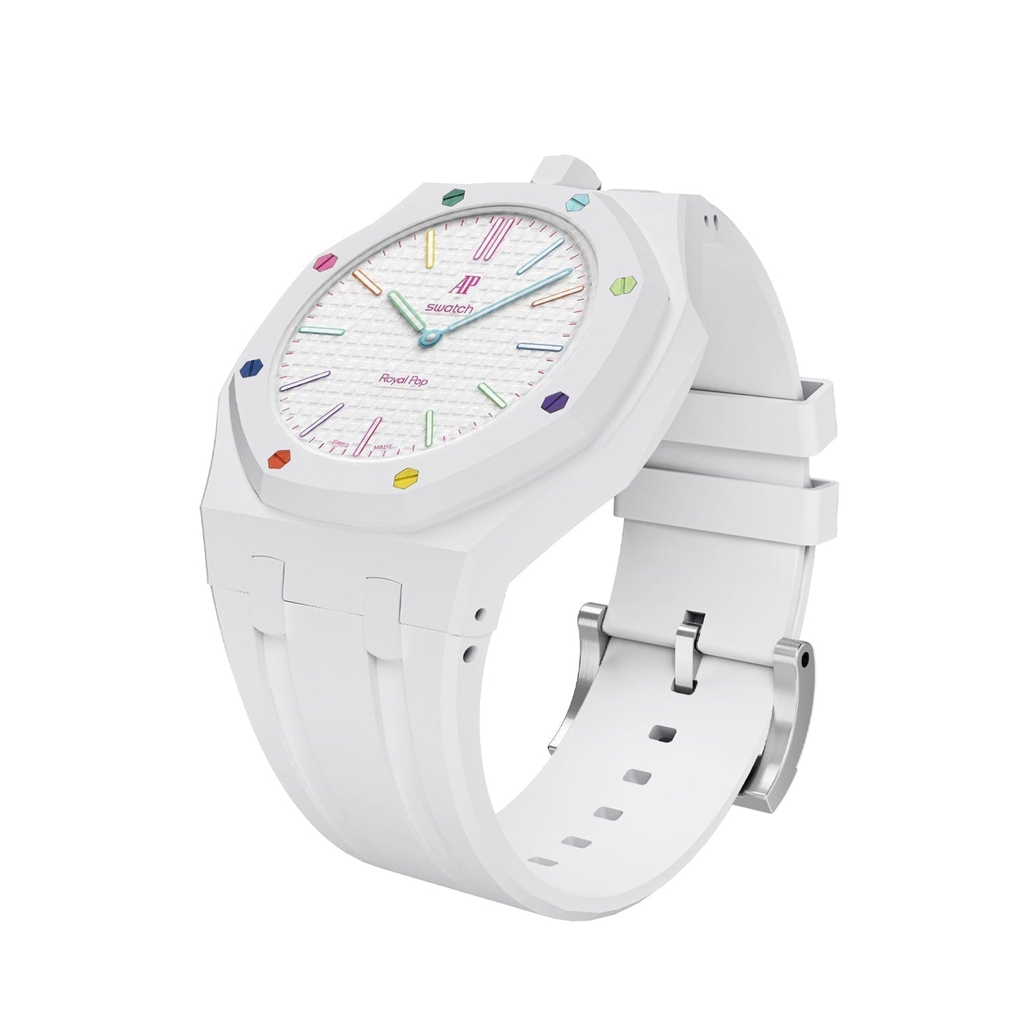 [Leaves]OAK POP EXCLUSIVE  WHITE SILICONE STRAP