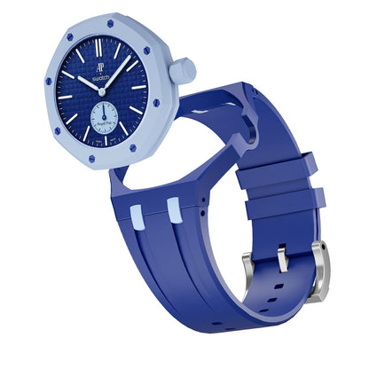 [Leaves]OAK POP EXCLUSIVE DARK BLUE AND LIGHT BLUE SILICONE STRAP