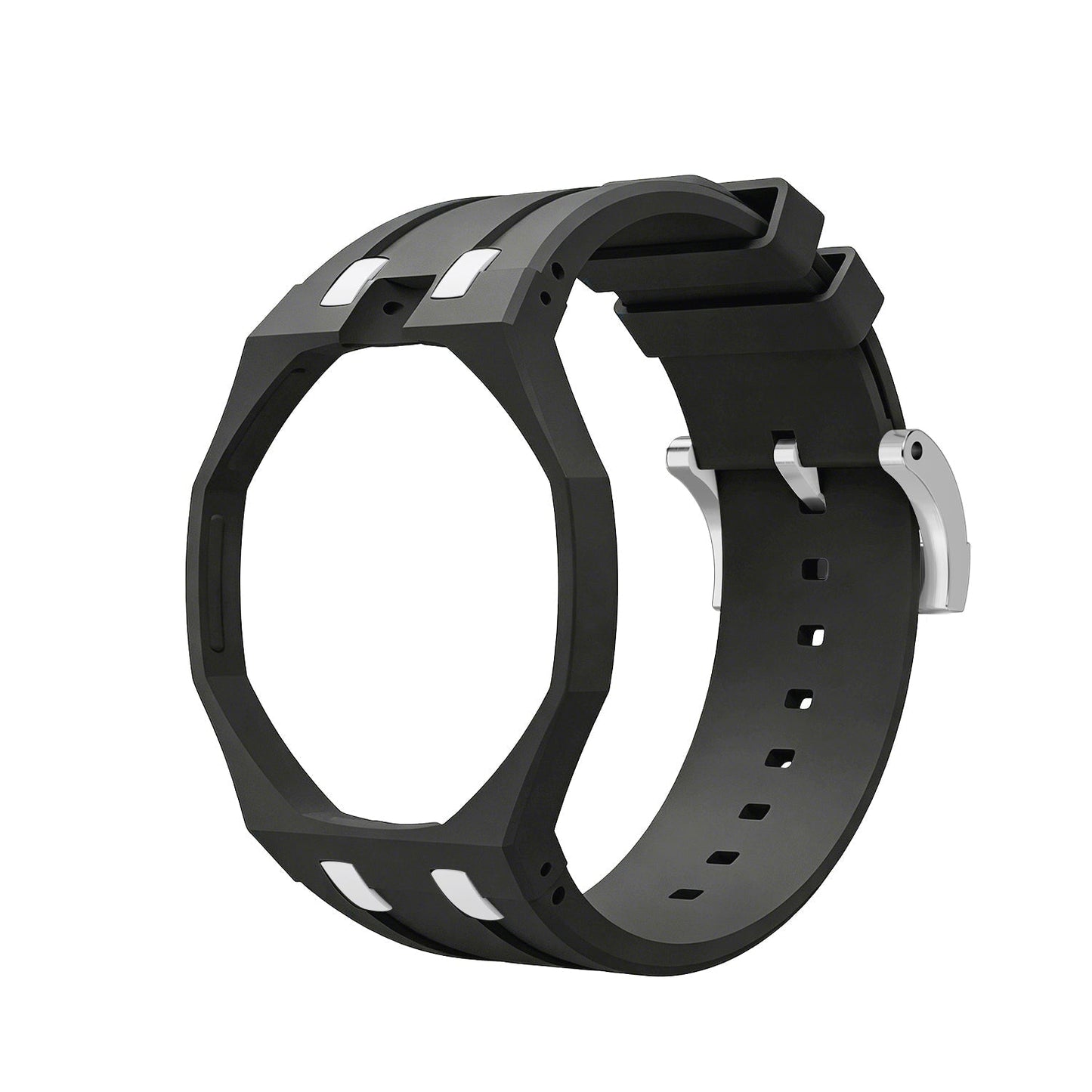 [Leaves]OAK POP EXCLUSIVE BLACK AND WHITE SILICONE STRAP