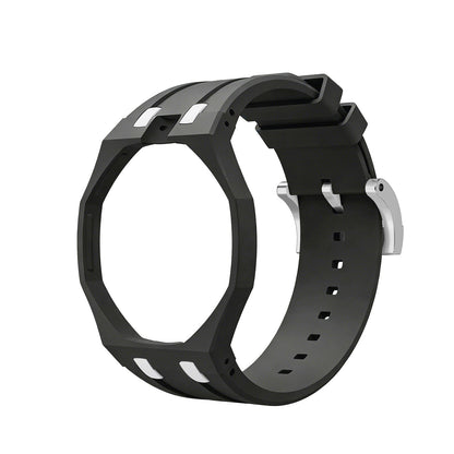 [Leaves]OAK POP EXCLUSIVE BLACK AND WHITE SILICONE STRAP