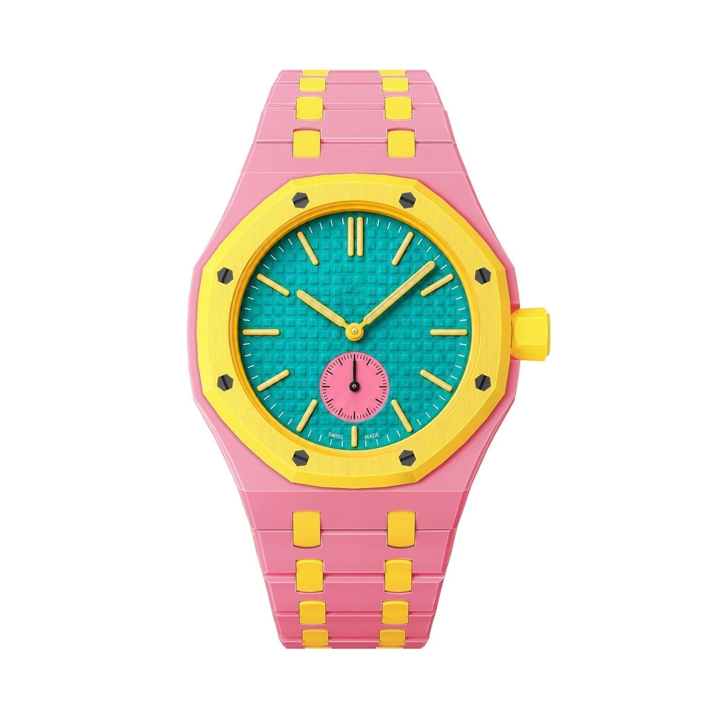 [Leaves]OAK POP EXCLUSIVE PINK AND YELLOW BIOCERAMIC STRAP