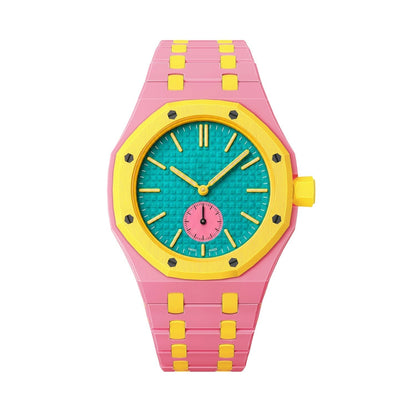 [Leaves]OAK POP EXCLUSIVE PINK AND YELLOW BIOCERAMIC STRAP