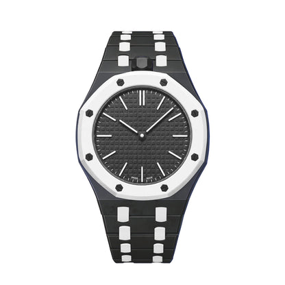 [Leaves]OAK POP EXCLUSIVE BLACK AND WHITE BIOCERAMIC STRAP