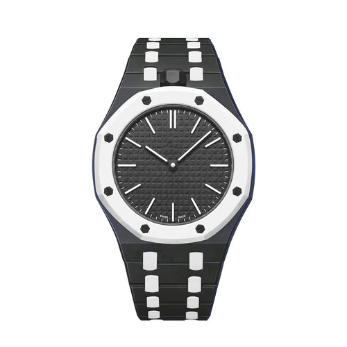 [Leaves]OAK POP EXCLUSIVE BLACK AND WHITE BIOCERAMIC STRAP