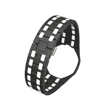 [Leaves]OAK POP EXCLUSIVE BLACK AND WHITE BIOCERAMIC STRAP