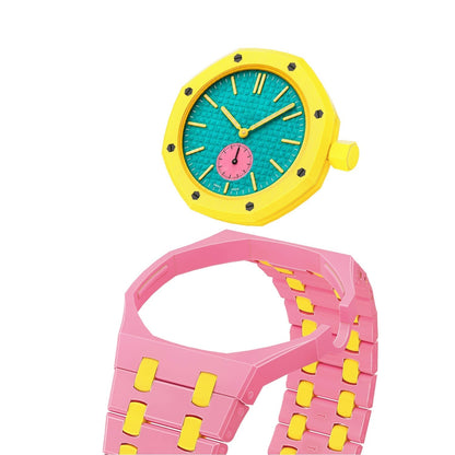[Leaves]OAK POP EXCLUSIVE PINK AND YELLOW BIOCERAMIC STRAP