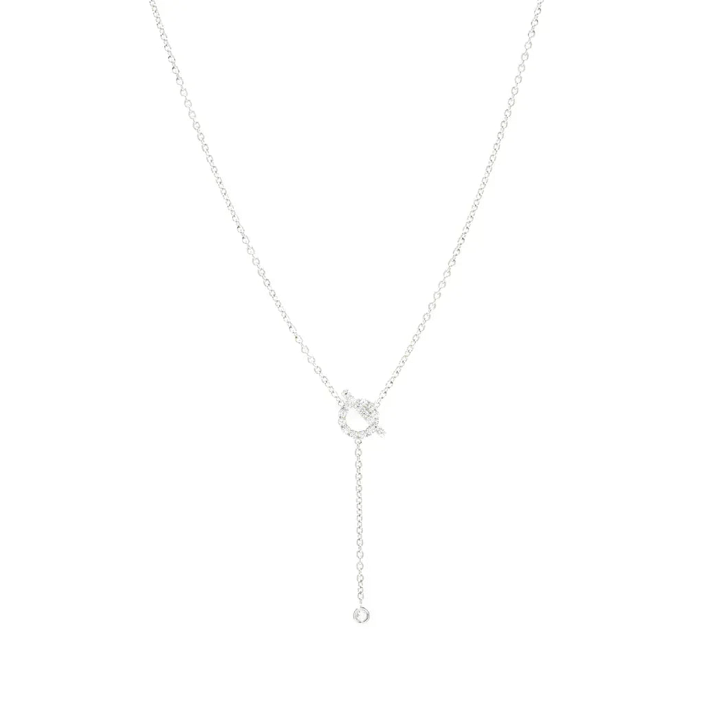 [Leaves]FINESSE SILVER DIAMOND NECKLACE